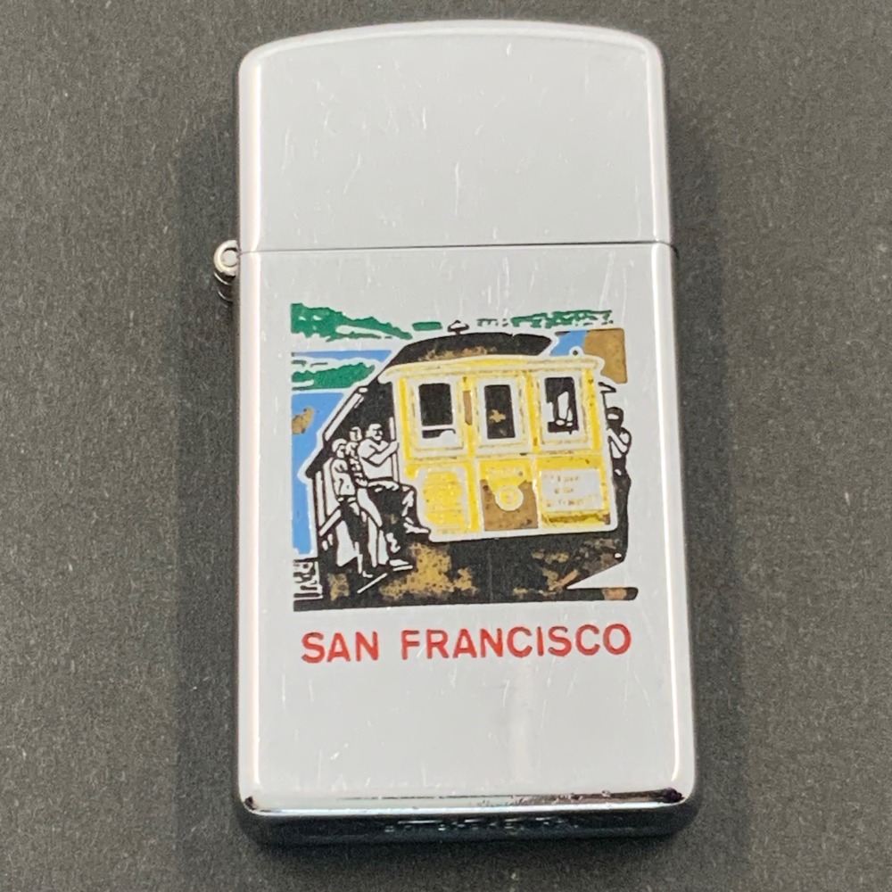 Vintage Zippo San Francisco Cable Car 1977 Chrome Lighter